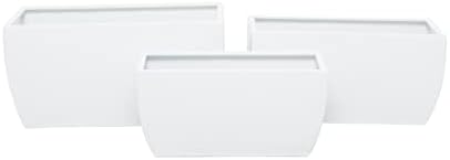 Deco 79 CosmoLiving by Cosmopolitan Metal Indoor Outdoor Planter, Set of 3 20", 18", 16" W, White by Unknown