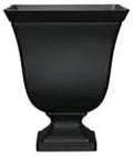 Resin Planter Urn, Black Square Planter,Easy Knock-Out Drainage Holes by Unknown