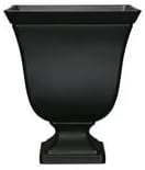Resin Planter Urn, Black Square Planter,Easy Knock-Out Drainage Holes by Unknown
