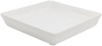 Square Ceramic Plant Saucer Tray 8 9 10 Inch White, 9.3" OD x8.3 ID x1.3 Deep, Sturdy Heavy Duty Glazed Planter Drip Flower pots with Catch Basin for Indoor Outdoor Plants(10" White) by Unknown