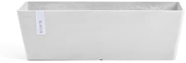 Ecopots Bruges Rectangular Flower Planter, Pure White, 17.75" by ECOPOTS