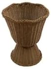 14" Brown Woven Urn-Style Planter with Scalloped Rim, Decorative Wicker Basket for Flowers & Greenery, Includes Transparent Liner for Easy Watering, Indoor Outdoor Rustic Home Decor Gift - Image 7