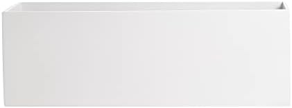 Belmont Rectangle Fiberglass Planter Box, White, L:48" x W:18" x H:20" - Image 2