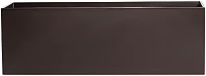 Belmont Rectangle Fiberglass Planter Box, Brown, L:24" x W:8" x H:8" by Root+and+Stock