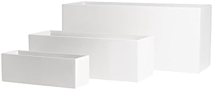 Belmont Rectangle Fiberglass Planter Box, White, L:36" x W:16" x H:16" - Image 3