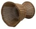 14" Brown Woven Urn-Style Planter with Scalloped Rim, Decorative Wicker Basket for Flowers & Greenery, Includes Transparent Liner for Easy Watering, Indoor Outdoor Rustic Home Decor Gift - Image 3