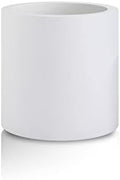 Round Concrete/Fiberglass Indoor & Outdoor Lightweight Decorative Plant Pots with Drainage Hole, Single Planter, 9.8" L, Pure White by Unknown