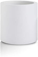 Round Concrete/Fiberglass Indoor & Outdoor Lightweight Decorative Plant Pots with Drainage Hole, Single Planter, 9.8" L, Pure White by Unknown