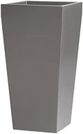 Windsor Tall Square Fiberglass Planter, Grey, 13 Inch by Root+and+Stock