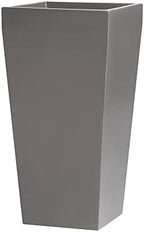 Windsor Tall Square Fiberglass Planter, Grey, 13 Inch by Root+and+Stock