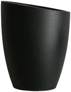 Bevel Mouth Concrete Tall Flower Pot, Large Outdoor Decorative Plant Pot with Drainage Hole,Modern Planter Pots for Home,Garden,Patio,Courtyard,Porch,Black1 by XIUWOUG