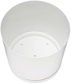 White Modern Flower Pot with Round Saucer - Fits Mid-Century Modern Plant Stand - 6 Inch Planter - Matte White Powder Coated Aluminum - Image 3