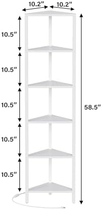 TUTOTAK 6-Tier Corner Bookshelf with LED Light, Corner Shelf - Image 2