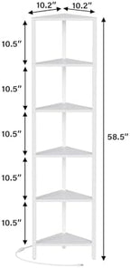 TUTOTAK 6-Tier Corner Bookshelf with LED Light, Corner Shelf - Image 2