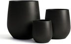 DTY Signature Mount Wilson Modern Indoor Outdoor Fiberstone Tapered Planter, Lightweight, Weather Resistant Garden Pot with Drainage Hole & Rubber Plug (Black, 15'' D x 16.7'' H) - Image 2