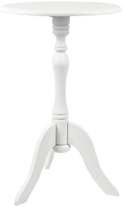 Decor Therapy Simplify Round Pedestal Accent Table, 24" x 15" x 15", White by Unknown