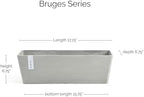 Ecopots Bruges Rectangular Flower Planter, White Grey, 17.75" - Image 2
