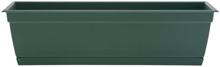 Bloem Dayton 24" Recycled Plastic Window Box Planter, Turtle Green, 3-Pack - Image 4