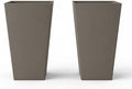 Bloem Finley 20" Tall Recycled Plastic Tapered Planter, Peppercorn, 2-Pack by Bloem