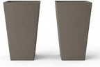 Bloem Finley 20" Tall Recycled Plastic Tapered Planter, Peppercorn, 2-Pack by Bloem
