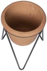 Creative Co-Op Terracotta Pot with Metal Clothespin‑Style Stand, Rustic Terracotta Finish - Image 6