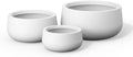 Kante 3-Pack 19.6" 16" 11" W Round White Concrete Planters by Unknown