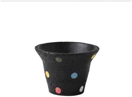 Modern Geometric Cement Planter Pot for Succulents, Heavy Matte Black Desktop Flower Pot for Cacti, Stable Indoor Shelf Decor, 5.1 Inch by Unknown