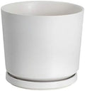 Ekirlin 9 inch Plant Pots,Ceramic Flower Planters Indoor,Modern Succulents Containers with Drain Hole Saucer,Decorate Home,Office & Outdoor (White) by Ekirlin