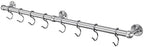 ROTHLEY Stainless Steel Hanging Pot Rack Hanger: 23.7 Inch Pot and Pan Hanger Wall Mounted Hanging Pot Bar Rack Heavy Duty Pot Hangers Kitchen Rail with 8 S Hooks (Brushed) by ROTHLEY