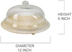 Serene Spaces Living Curio Glass Dome with Natural Wooden Base, Airplants, Flower, Accessories, Photos, Candles, Dessert Display, Home, Office Decor, Gift Idea - 12" Diameter & 6" Tall, Pack of 2 - Image 5