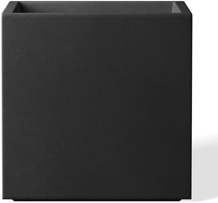 Kante Small Square Black Concrete Planter 10" W, Outdoor by Unknown