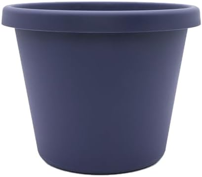 The HC Companies Prima Round Plastic Plant Pot w/Rolled Rim - Lightweight & UV Resistant Flower Pot for Herbs & More - Outdoor & Indoor Plant Pots w/Drainage (20 inch, Twilight Blue, Pack of 1) by TheHCCompanies