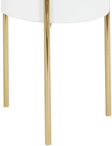 Deco 79 Metal Indoor Outdoor Planter Large Planter Pot with Removable Gold Stand, Set of 3 Planters 18", 14", 12"H, White - Image 5
