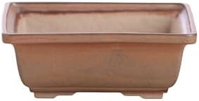 Willow Bonsai Ceramics Square Bonsai Pot 6 Inch – Low‑Profile Square Ceramic Bonsai & Succulent Pot with Accentuated Rim, High‑Fired Frost‑Proof Stoneware, Handmade in USA (Deep Stone, 6inch) by Handmade