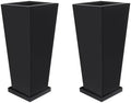 20" Metal Tall Outdoor Planters Set of 2, Durable & Wealtherproof by Toriexon