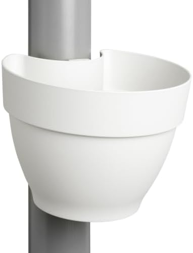 elho Vibia Campana Drainpipe Clicker 40 - Flower Pot for Outdoor - Ø 21.6 x H 16.3 cm - /Silky White - Image 2
