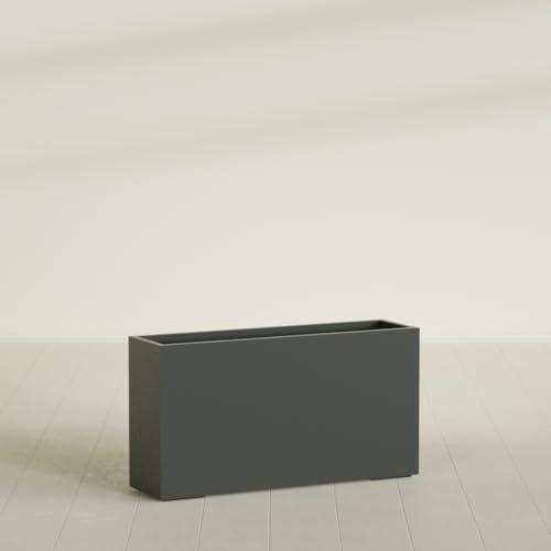 Greenline Alice Tall Rectangular Fiberglass Planter, Outdoor Planter Box - Image 3