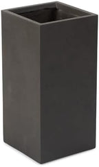 TITAN GREAT OUTDOORS Ash & Ember 22.25" Tall Box Charcoal Planter, Lightweight Fiberstone with Weather-Resistant Finish, Modern Square Planter Box for Indoor and Outdoor Plants by TitanGreatOutdoors