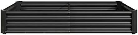 Metal Raised Garden Bed for Outdoor Vegetable & Flower Gardening: 7.6x3.7ft Large Galvanized Steel Planter Box, Easy Assembly Deep Root Garden Beds for Backyard, Patio (Black with 6x3x1ft) - Image 7