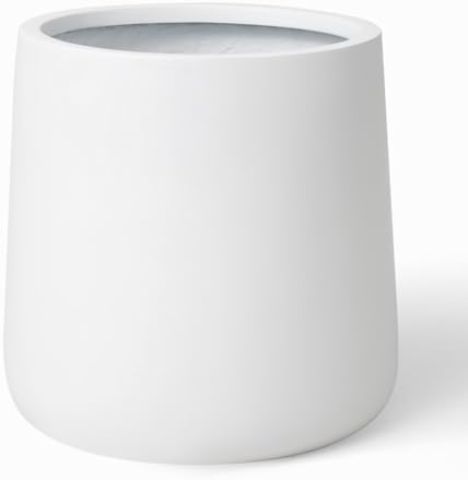 KUTE NEST 14" H x 13.7" D Premium Conico Fiberstone Planter - White by KuteNest