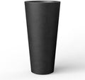 Kante 15.8" Tall Tapered Concrete Planter, Cement Flower Pot, Black by Unknown