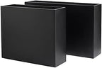 Calistoga Tall Rectangle Fiberglass Planter, Black, 48 Inch - Image 3