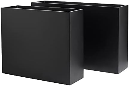 Calistoga Tall Rectangle Fiberglass Planter, Black, 36 Inch - Image 3