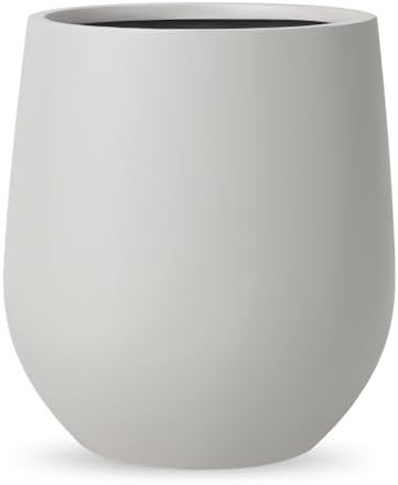 KUTE NEST 19" Premium Large Corso Fiberstone Outdoor Planter - Light Gray by KuteNest