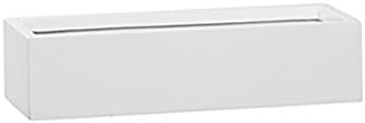 Modern Rectangular White Flower Planter - Fiberstone Low Slim Balcony Planter Box,4" H x 6" W x 15" Lg - by Pottery Pots - The Essentials Series by Pottery+Pots