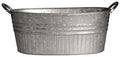 Headwind Decorative Planter - Oval Galvanized Tubs Planter with Handles – 12 Inch Lightweight Steel Indoor Oval Plant Pot with Drainage Holes – Large Galvanized Tub Flower Bucket – Outdoor Planter by Headwind