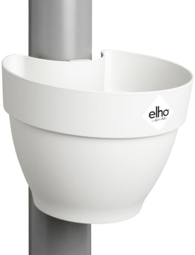 elho Vibia Campana Drainpipe Clicker 40 - Flower Pot for Outdoor - Ø 21.6 x H 16.3 cm - /Silky White by Elho