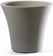 Garden Elements Indoor/Outdoor Resin Pamploma Round Planter, Sand 12" by GardenElements