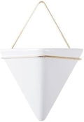 White,L,Wall Planters for Indoor Plants, Geometric Hanging Flower Vase Vessel with Metal Hanger, Creative Wall-Mounted Ceramic Planter by LGRFUXIN