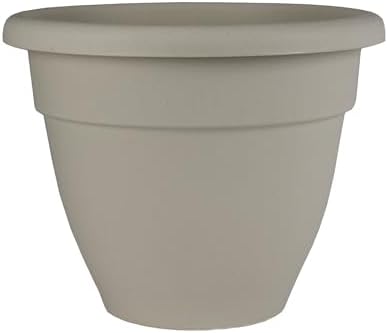 The HC Companies Caribbean Planter Pot - Outdoor & Indoor Plant Pot with Drainage Hole & Plug - Rolled Rim Plastic Pots for Plants & Flowers - Decorative Plant Pot (20" Cottage Stone, Pack of 1) by TheHCCompanies